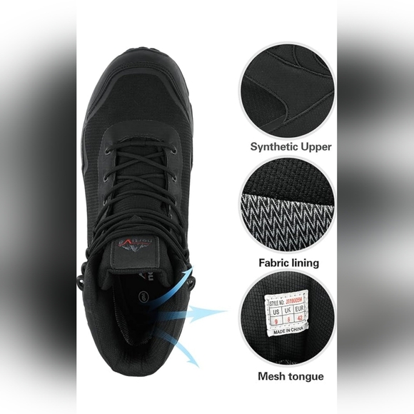 NORTIV 8 Men's Wide Waterproof Hiking Boots Outdoor Mid Trekking Backpacking 12 - Picture 4 of 10